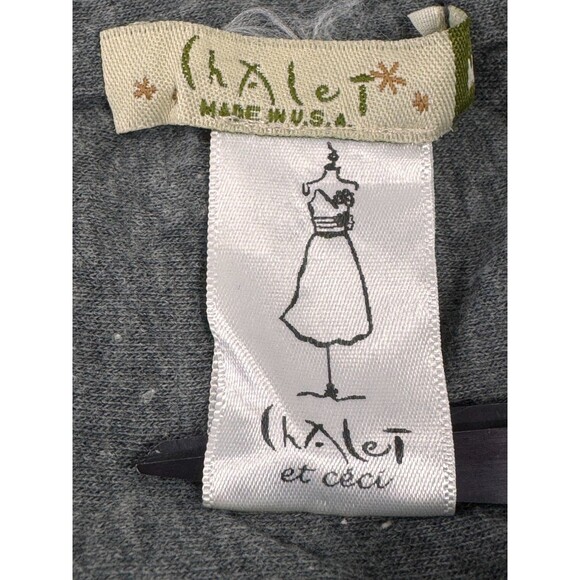 Chalet et Ceci Wrap Vest Womens Medium Olive Green Asymmetrical Crinkle Lined - Picture 6 of 11